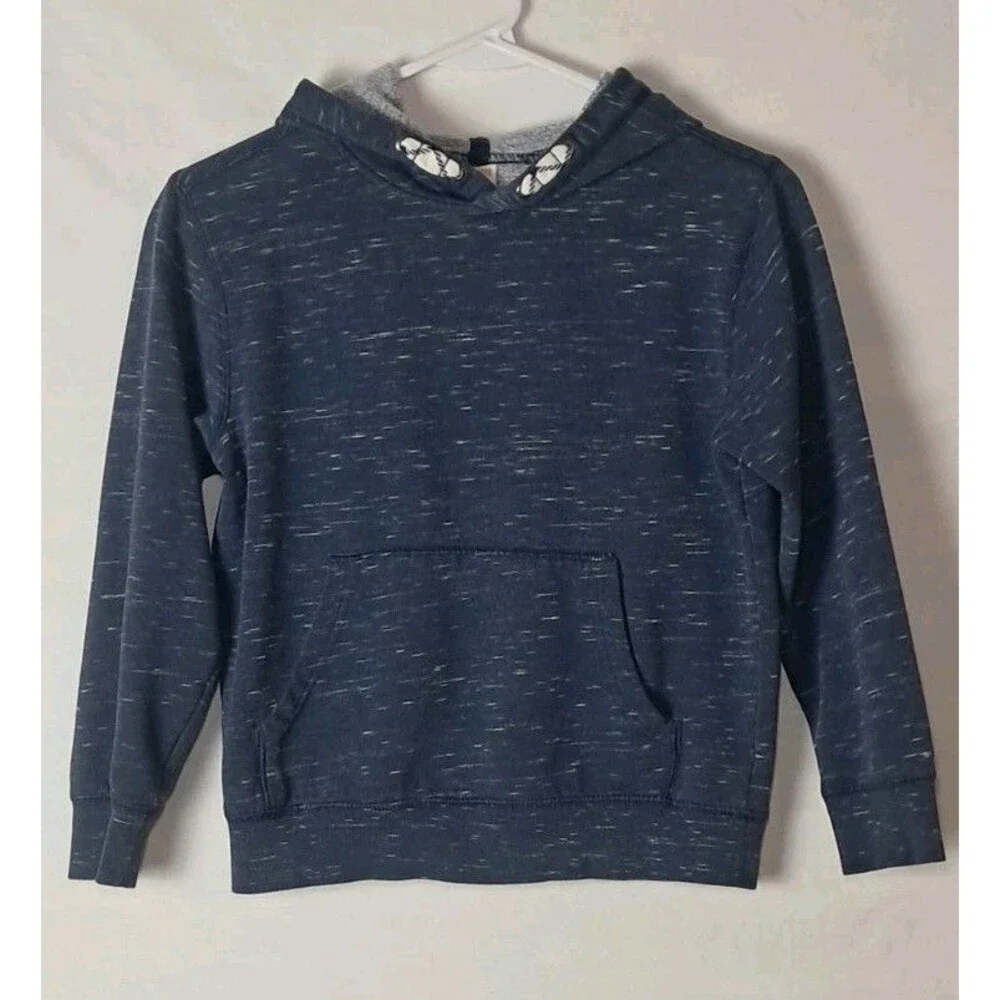 Gymboree Boys M 7-8 Heather Blue Hooded Sweatshirt
